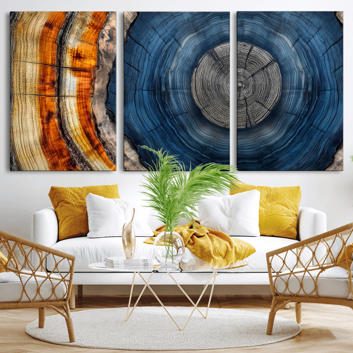 Abstract Tree Rings Wall Art Canvas Print – Modern Wood