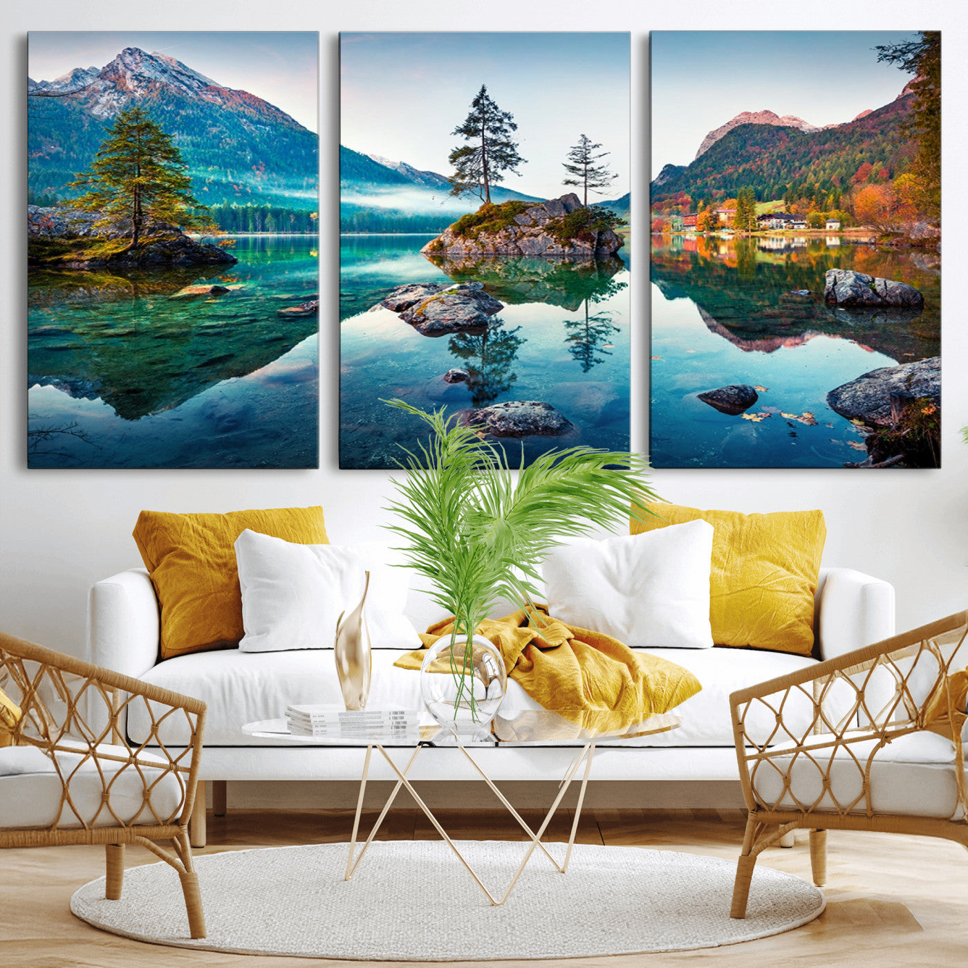 Crystal Clear Lake Wall Art | Mountains Wall Art Canvas | 3