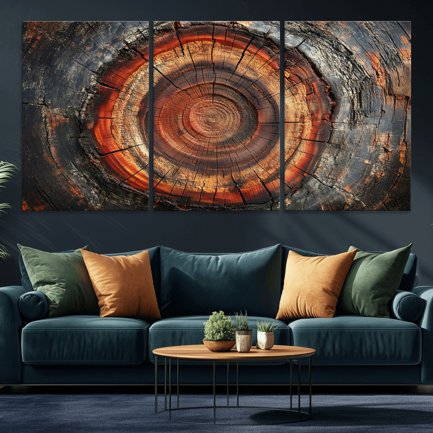 Wood Grain Canvas Wall Art - Framed Abstract Tree Ring