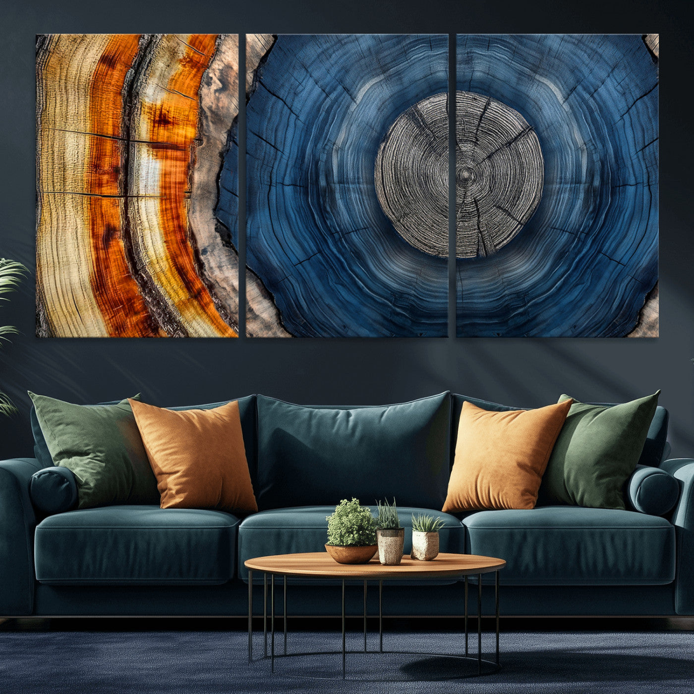 Abstract Tree Rings Wall Art Canvas Print – Modern Wood