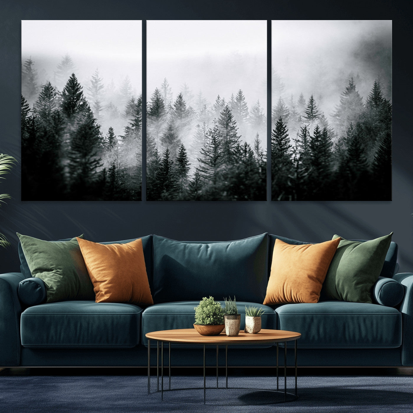 Foggy Forest Wall Art Canvas Print – Mountain Woodland