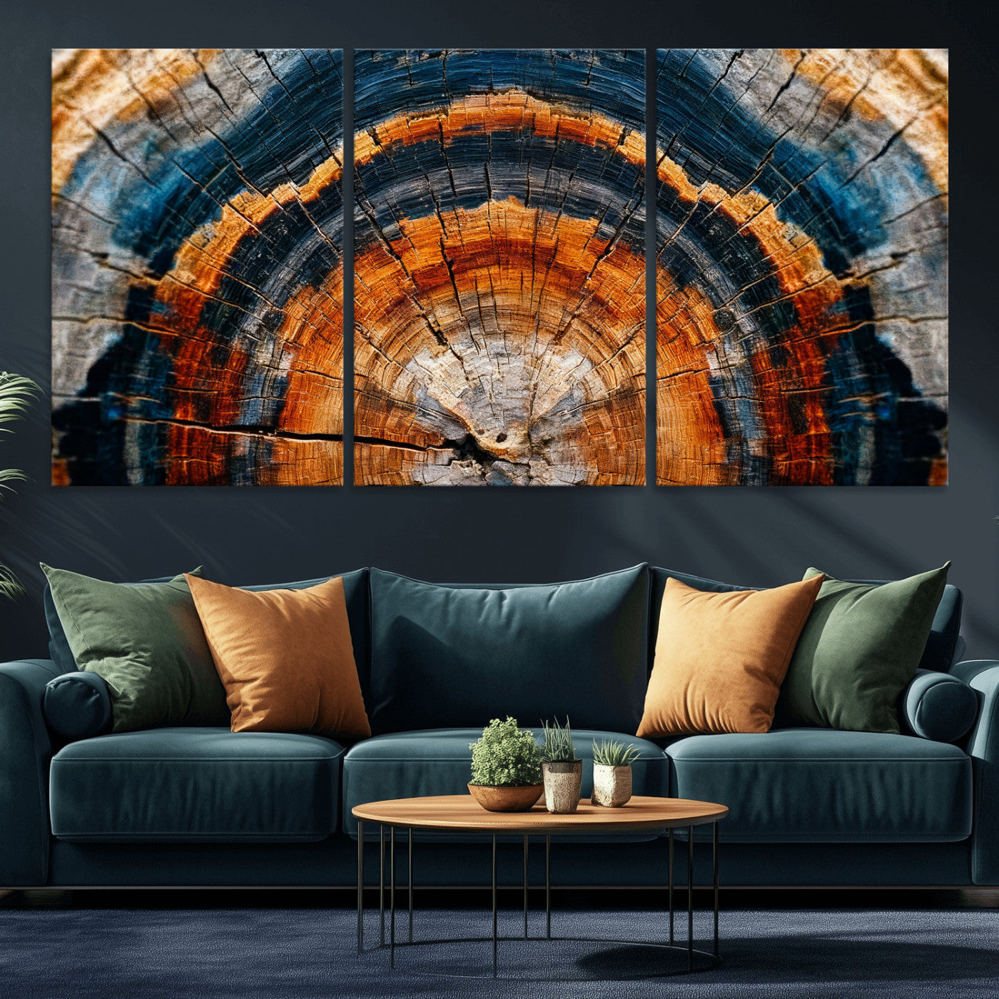 Abstract Wood Grain Canvas Print, Tree Ring Pattern Wall