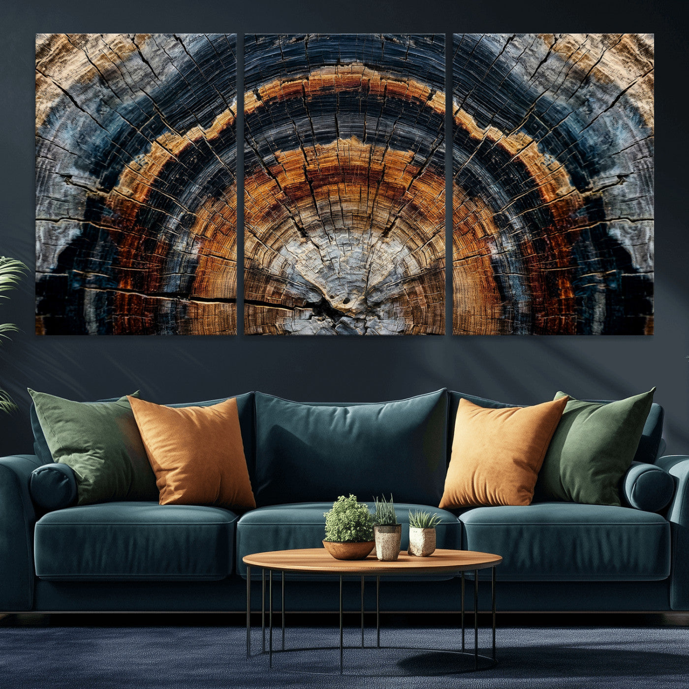 Abstract Wood Grain Canvas Print, Tree Ring Pattern Wall