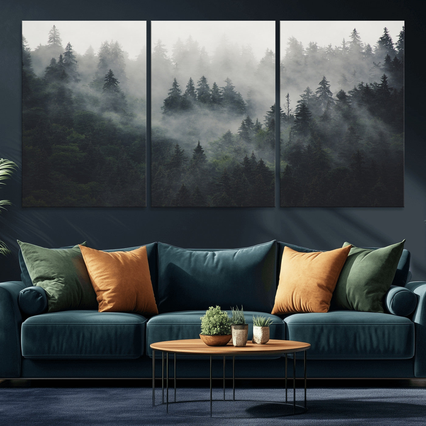 Nature Wall Decor - Serene Triptych Nature Print – Woodland