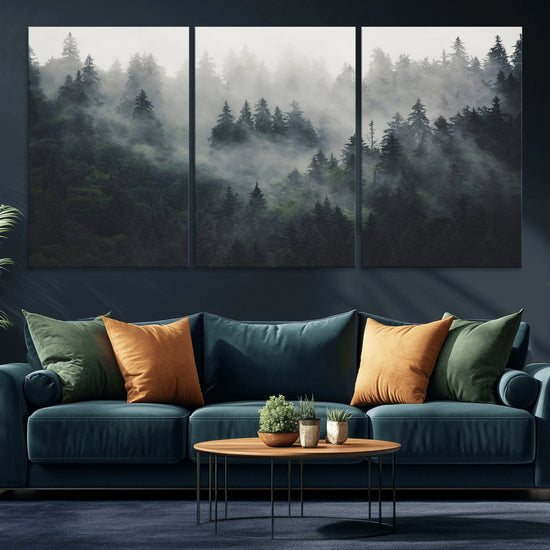 Nature Wall Decor - Serene Triptych Nature Print – Woodland