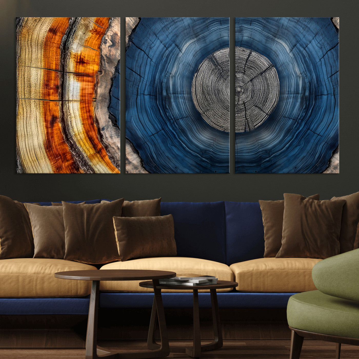 Abstract Tree Rings Wall Art Canvas Print – Modern Wood