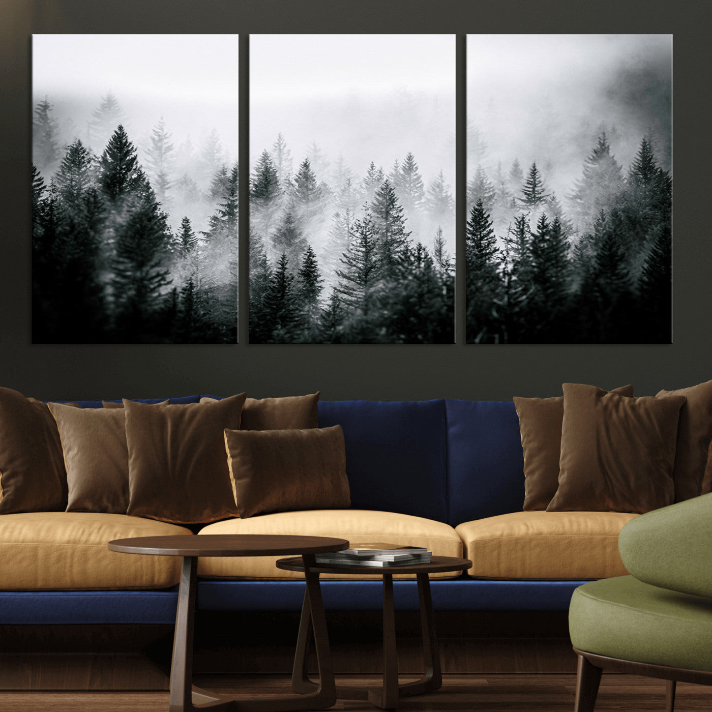 Foggy Forest Wall Art Canvas Print – Mountain Woodland