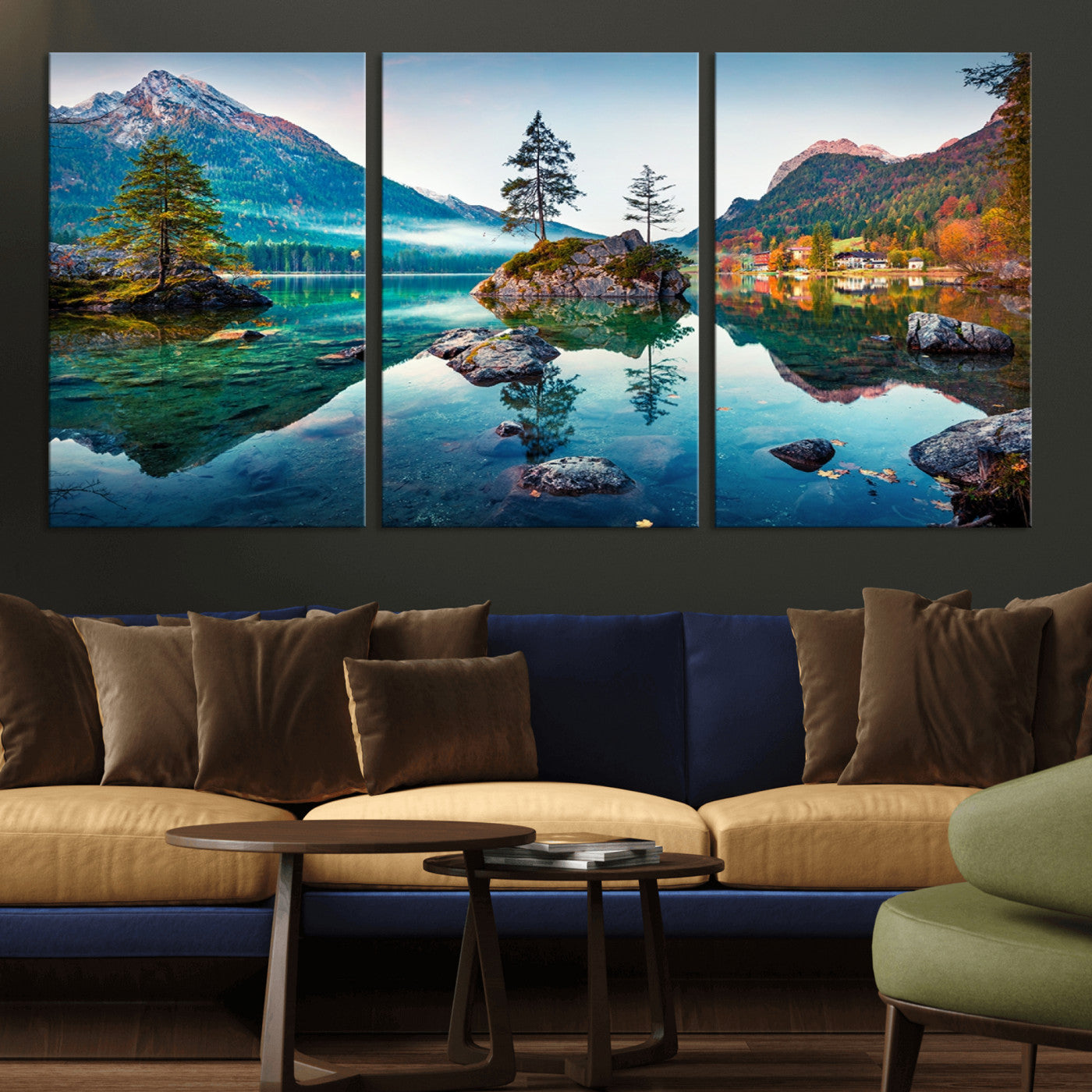 Crystal Clear Lake Wall Art | Mountains Wall Art Canvas | 3