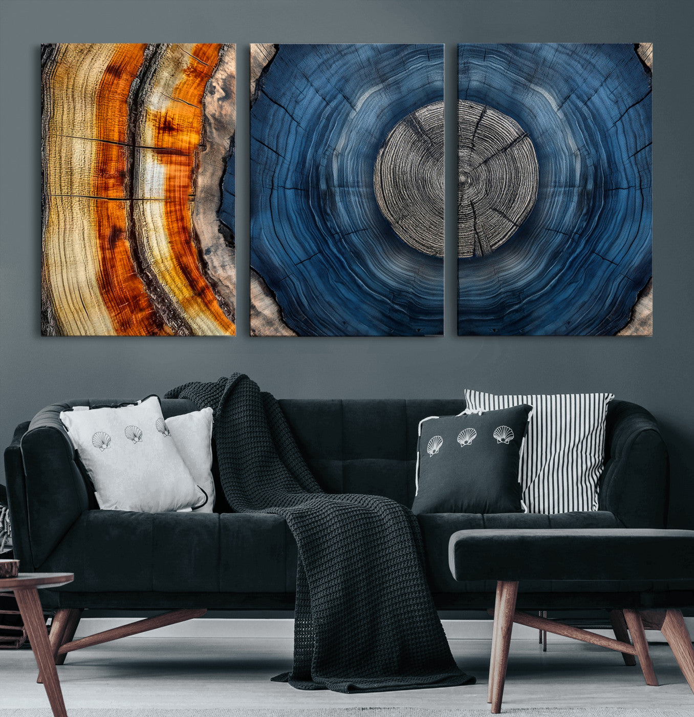 Abstract Tree Rings Wall Art Canvas Print – Modern Wood