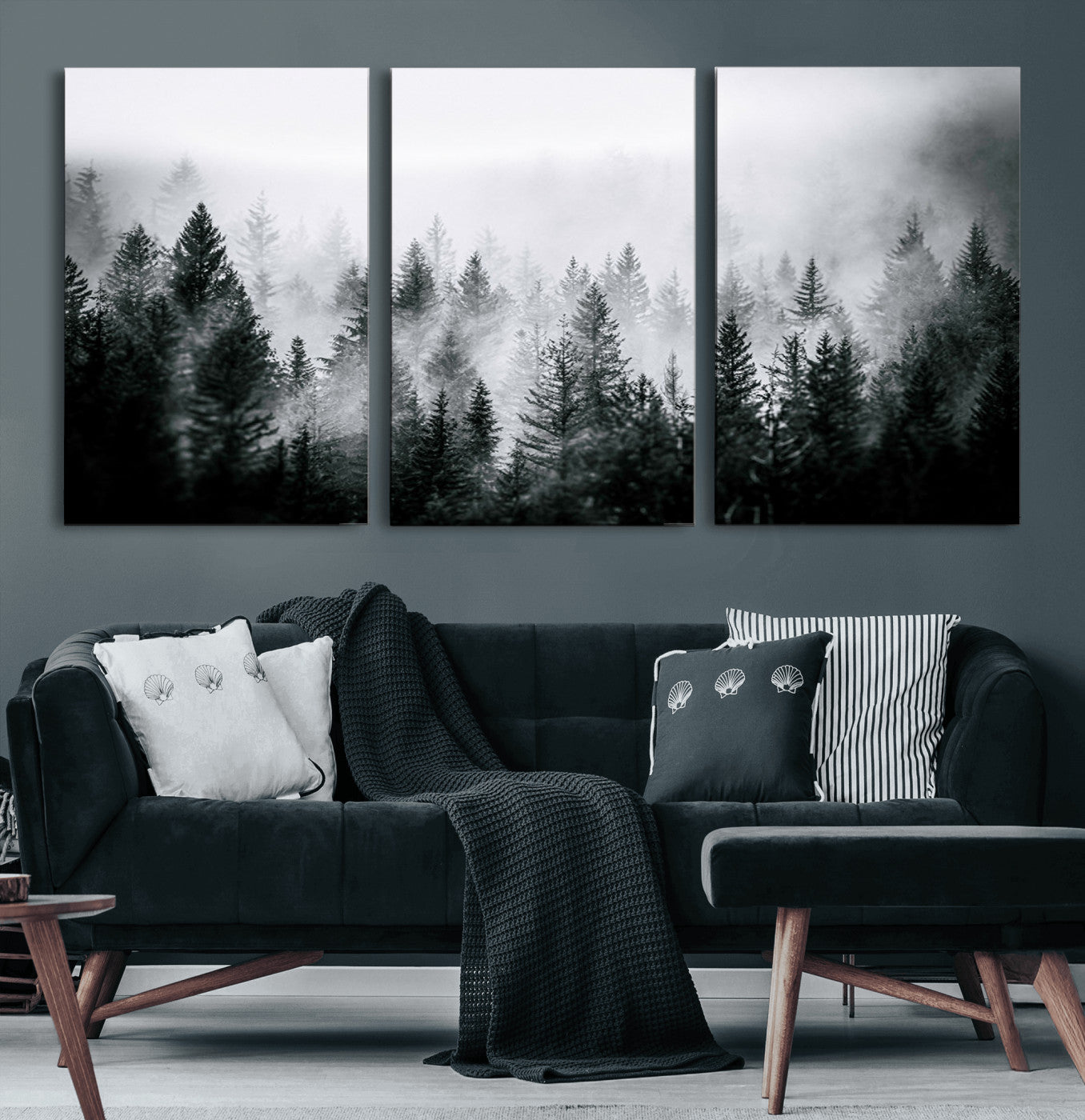 Foggy Forest Wall Art Canvas Print – Mountain Woodland