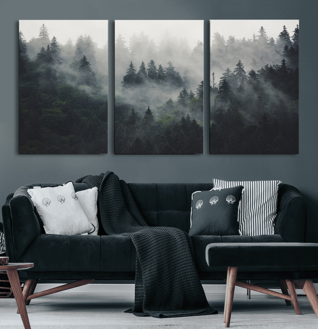 Nature Wall Decor - Serene Triptych Nature Print – Woodland