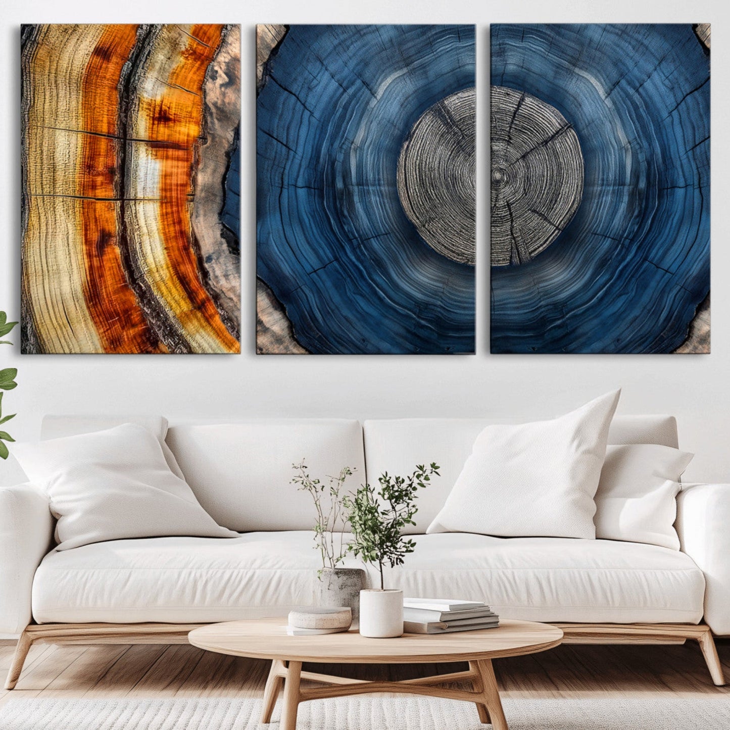Abstract Tree Rings Wall Art Canvas Print – Modern Wood