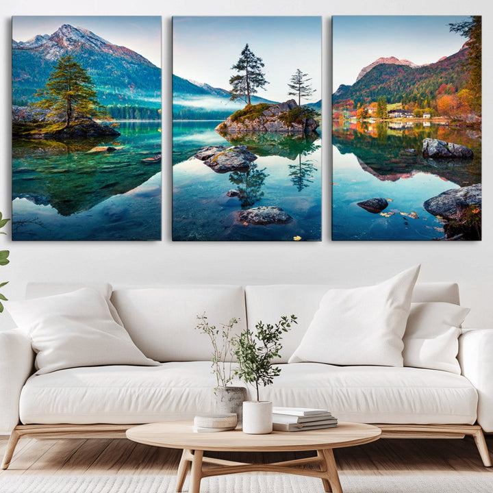 Crystal Clear Lake Wall Art | Mountains Wall Art Canvas | 3
