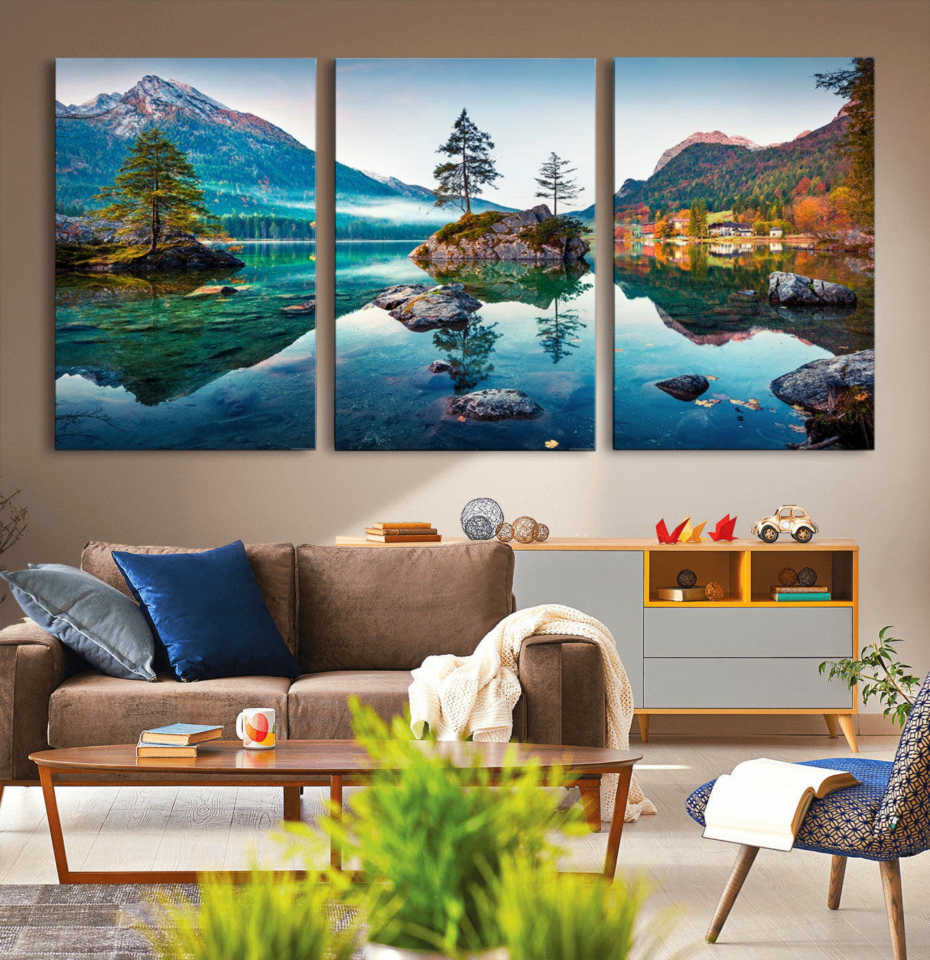 Crystal Clear Lake Wall Art | Mountains Wall Art Canvas | 3