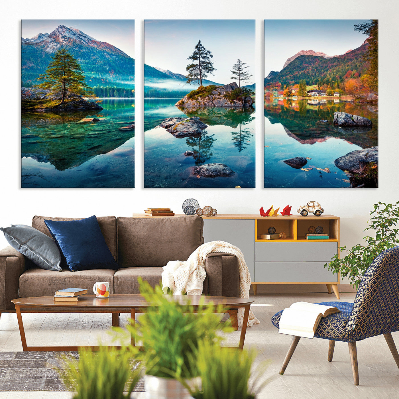 Crystal Clear Lake Wall Art | Mountains Wall Art Canvas | 3