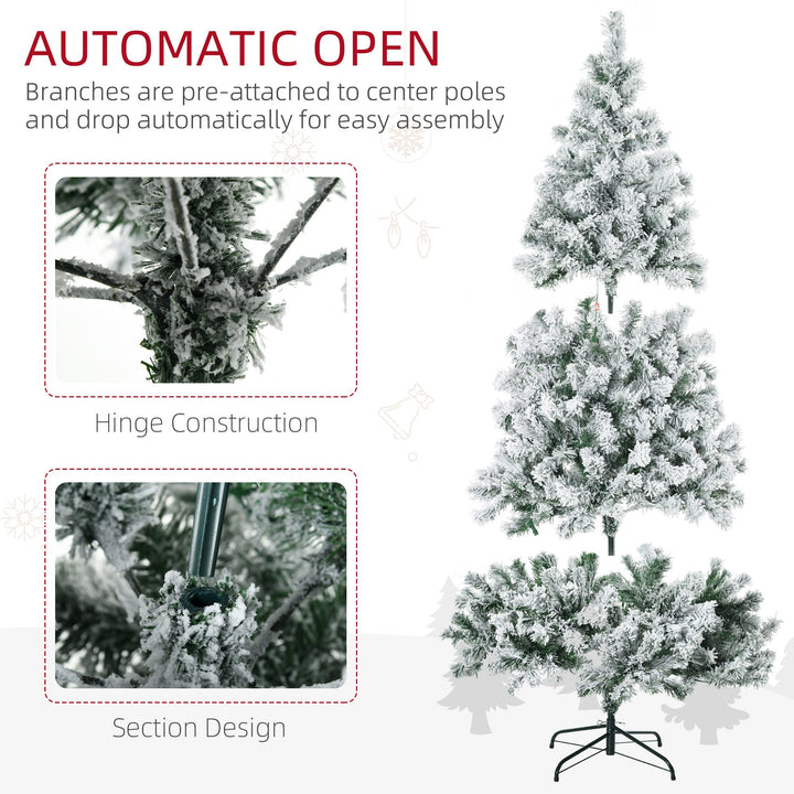 HOMCOM 7.5ft Tall Prelit Artificial Christmas Tree, Christmas tree for living room, entryway or seasonal display