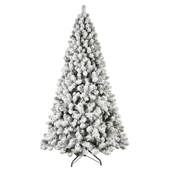 6ft Flocked Pre-Lit Christmas Tree with 300 UL Warm Lights