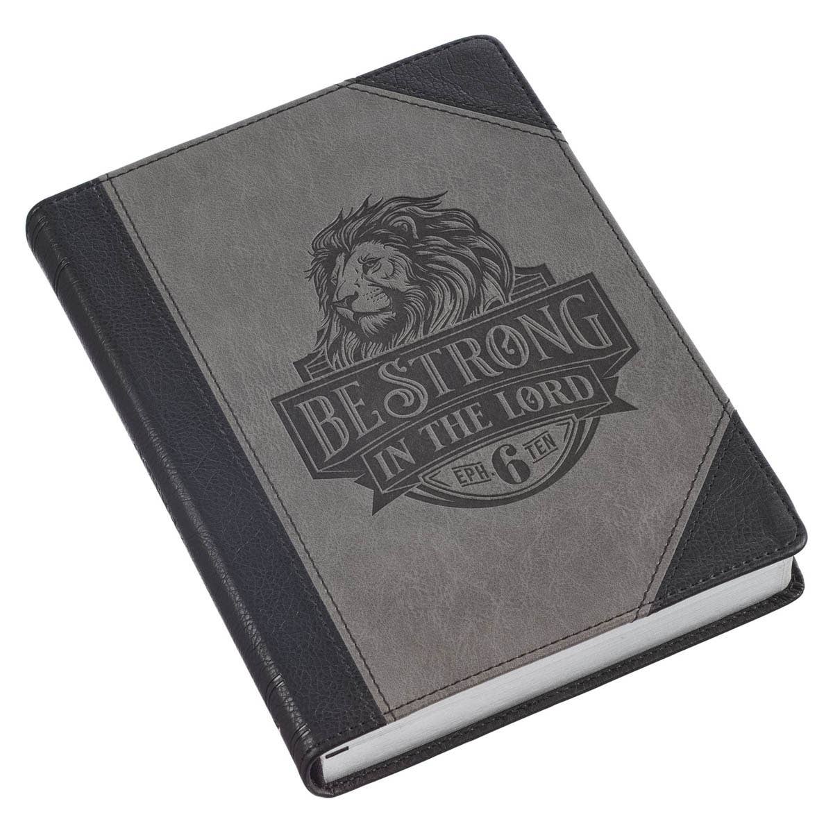 Journal Classic Gray Lion Be Strong in the Lord Eph. 6:10