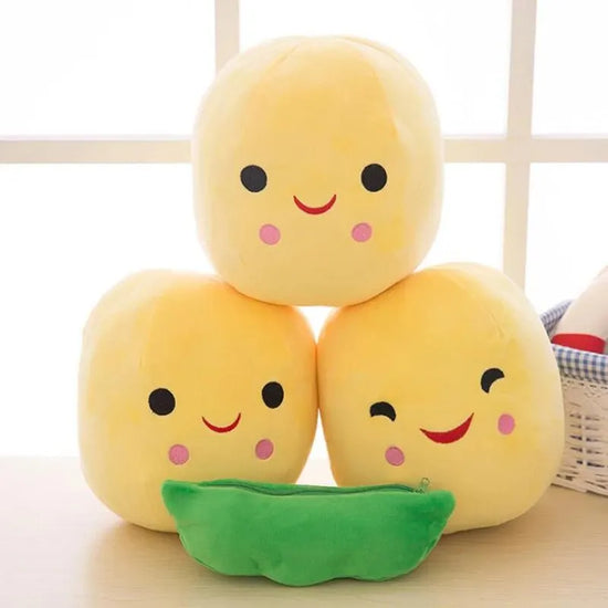 25cm Kawaii Pea Plush – Soft Pea-Shaped Pillow Toy for Kids