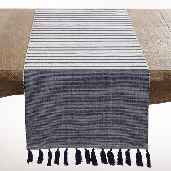 Bellaria Collection Ribbed Tassel Reversible Table Linen Tablecloth