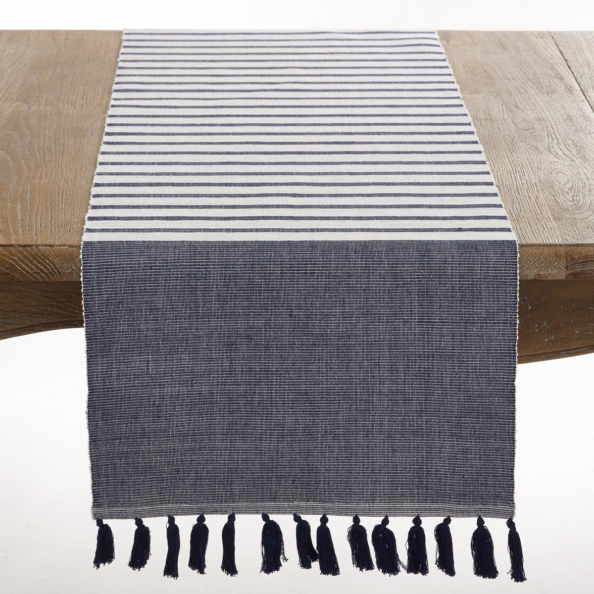 Bellaria Collection Ribbed Tassel Reversible Table Linen Tablecloth