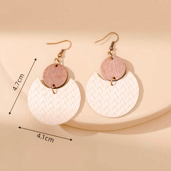 Beautiful Wood and Cream Drop Earrings