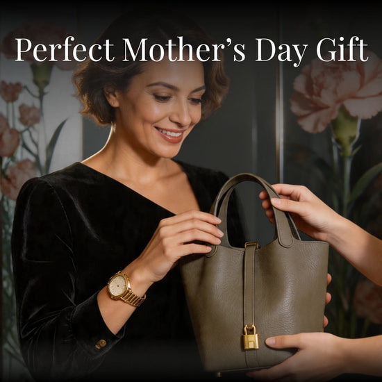 Leather Bucket Bag with Drawstring Pouch – Leather Satchel, Everyday Handbag with Mini Lock Design