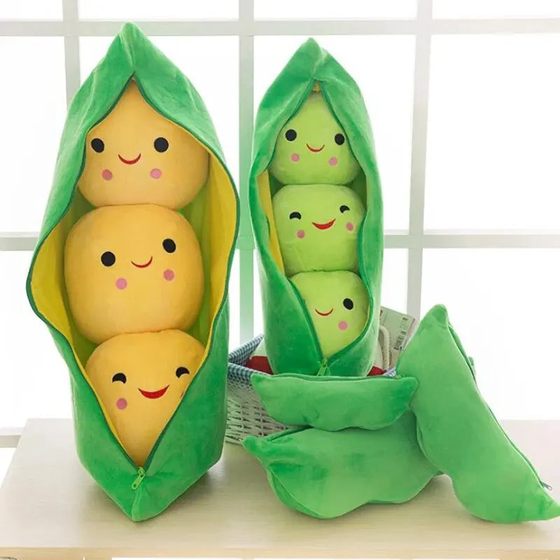 25cm Kawaii Pea Plush – Soft Pea-Shaped Pillow Toy for Kids