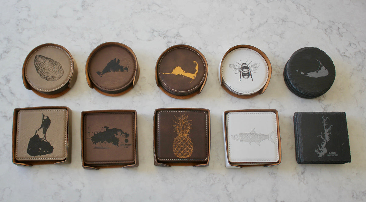 Bison Coaster Set (Slate or Leatherette)