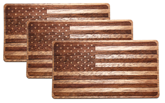 Wooden American Flag Sticker