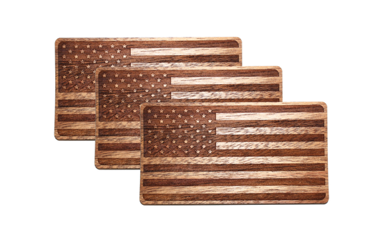 Wooden American Flag Sticker