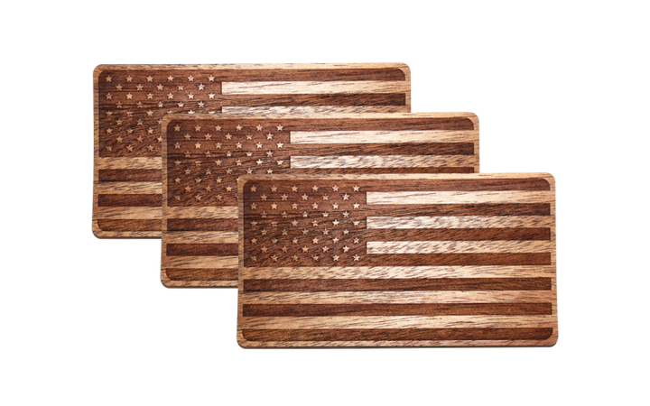 Wooden American Flag Sticker