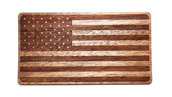 Wooden American Flag Sticker