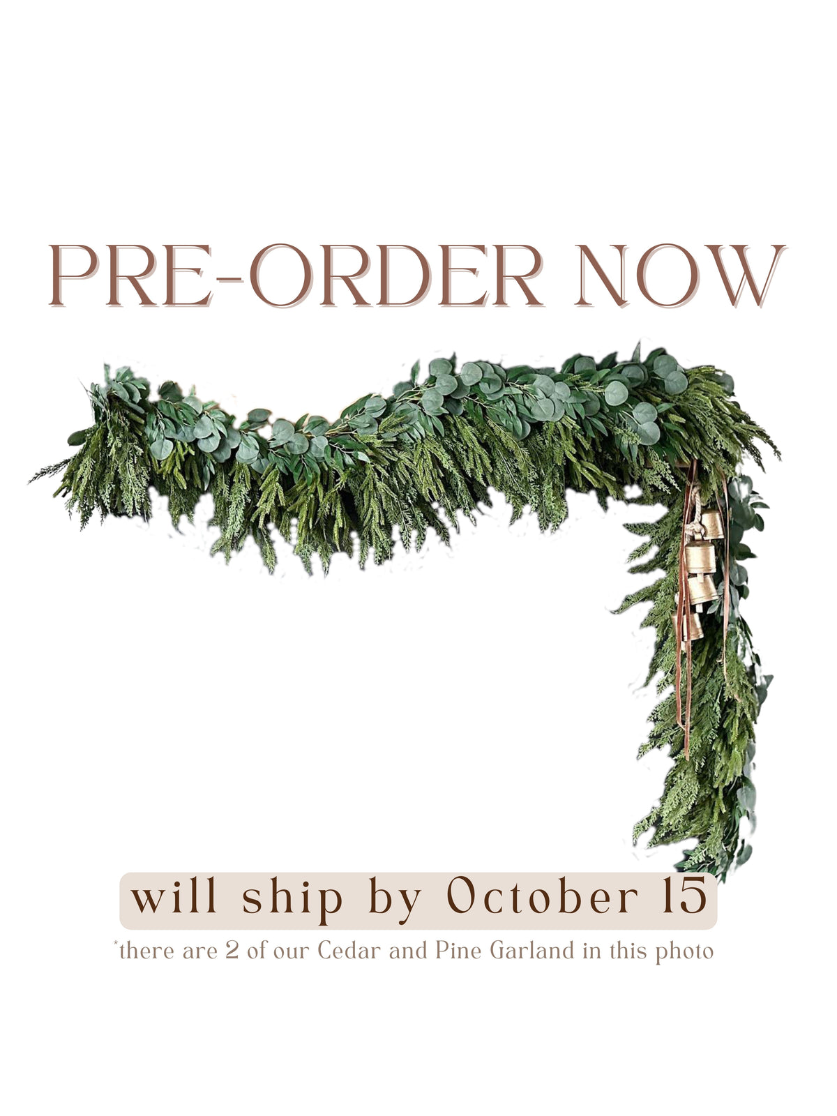 Artificial Cedar and Pine Garland, decorative greenery for mantel, table or staircase