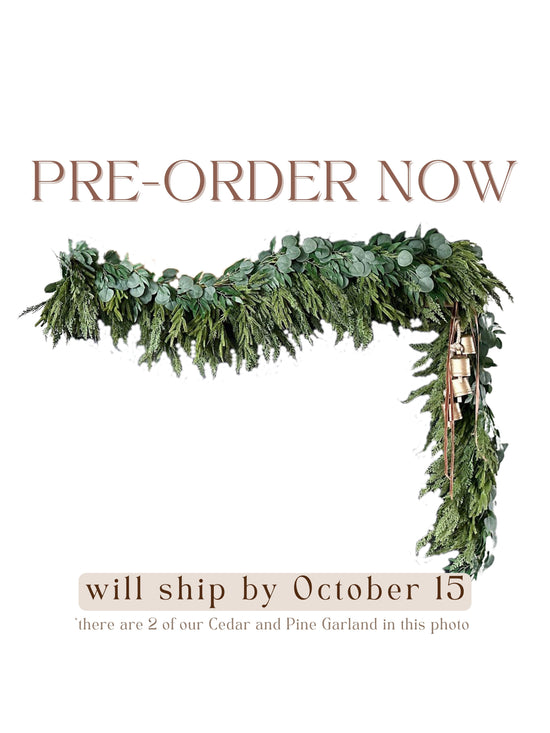 Artificial Cedar and Pine Garland, decorative greenery for mantel, table or staircase