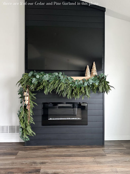 Artificial Cedar and Pine Garland, decorative greenery for mantel, table or staircase