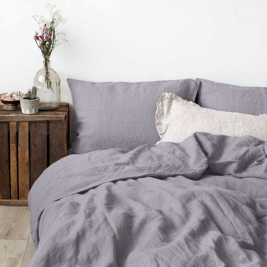 Linen Tales Ash Linen Duvet Cover Set
