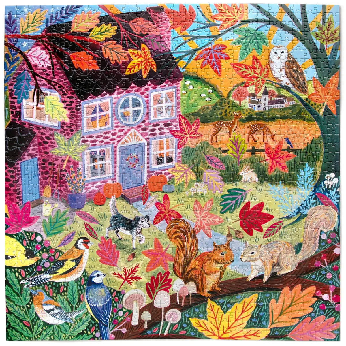 Autumn Cottage 1000 Piece Jigsaw Puzzle eeBoo