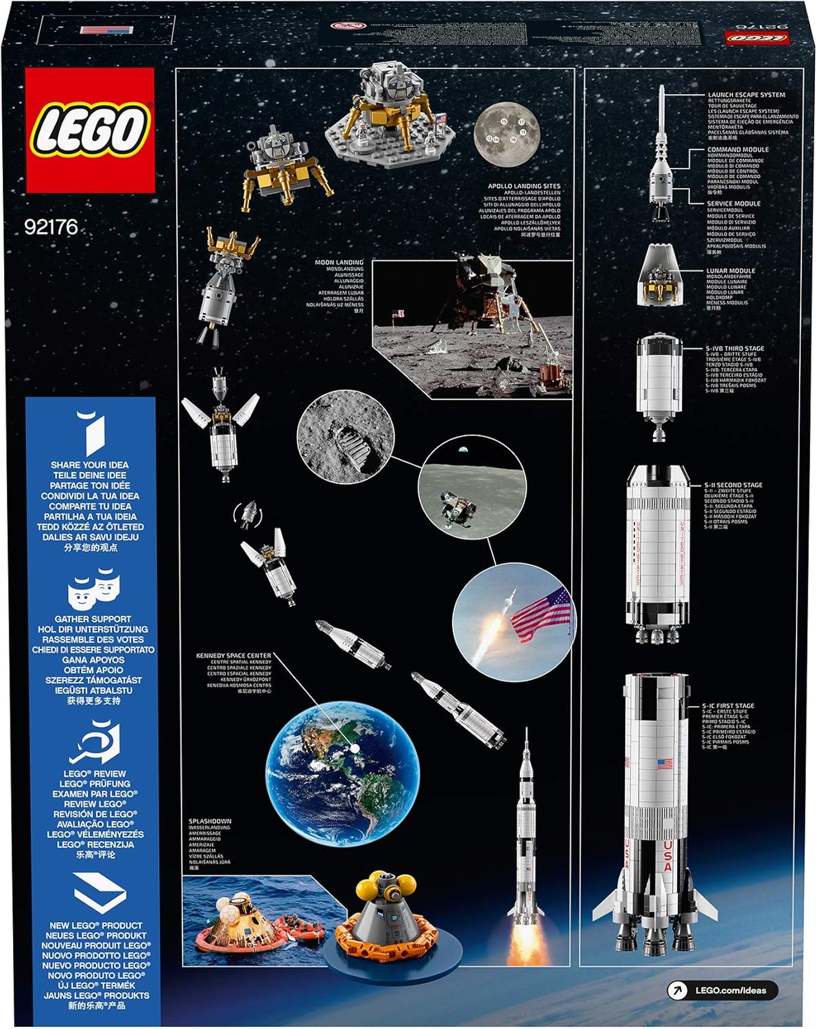 NASA Apollo Saturn V Rocket Lego Building Kit – 1969 Piece Space STEM Model