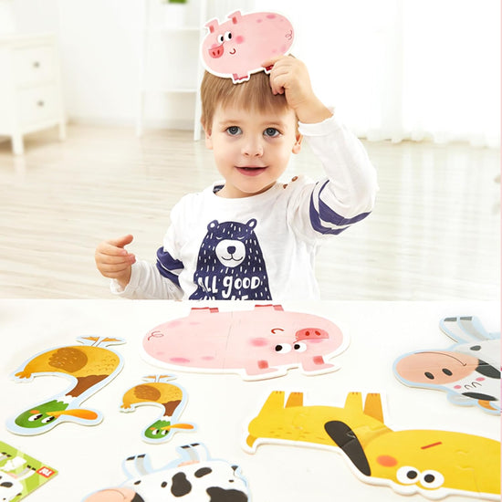 Happy Farm Friends First Puzzle Adventure Giant Learning Jigsaw Set for Curious Toddlers