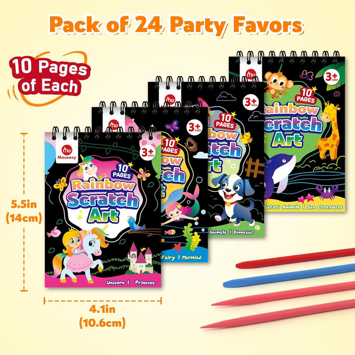 Scratch and Create Rainbow Art Notebooks Party Pack