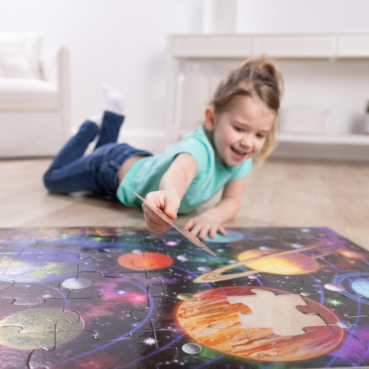 Piece Together the Solar System Jumbo Floor Puzzle for Kids Ages 3+