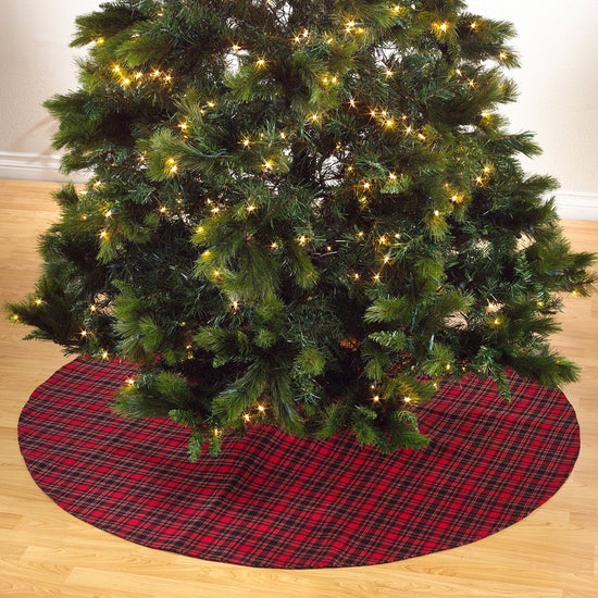 Classic Tartan Plaid Tree Skirt 56 x 56 Inch Round, decorative tree skirt for Christmas home decor