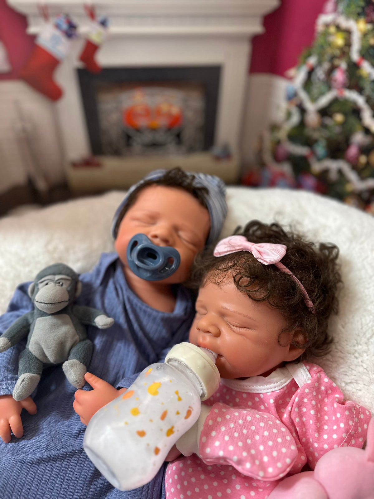 Hendrix 19” W/ NEWBORN CURLY HAIR, CUSTOM MADE Full Silicone Boy Tan Skin Tone open mouth TAT 5 days