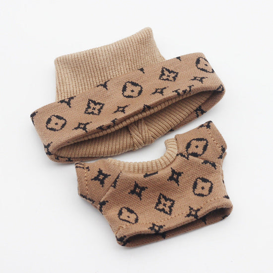 17cm Labubu First and Second Generation Blind Box 10cm Cotton Crying Doll Clothes Knitted Printed Hat