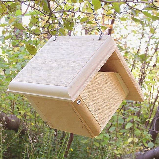 Hand Crafted Pine Wood Hanging Bird House for Carolina Wrens - Made in USA