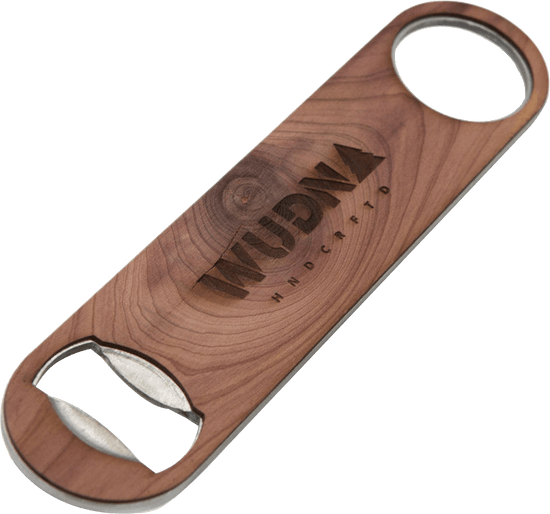 Industrial Wood Bottle Opener - World Map Traveler