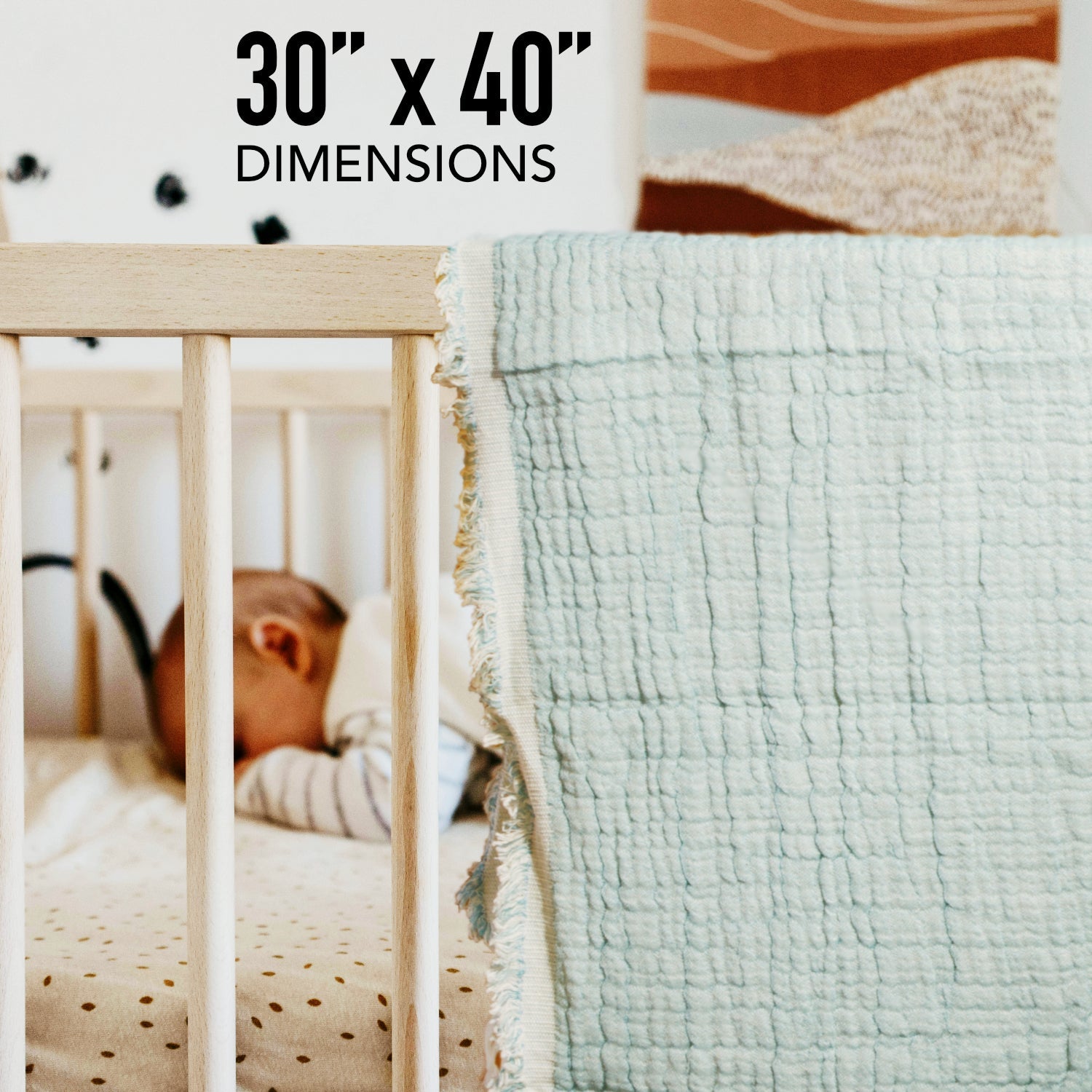 100% Cotton Reversible Muslin Baby Blankets 30" x 40"