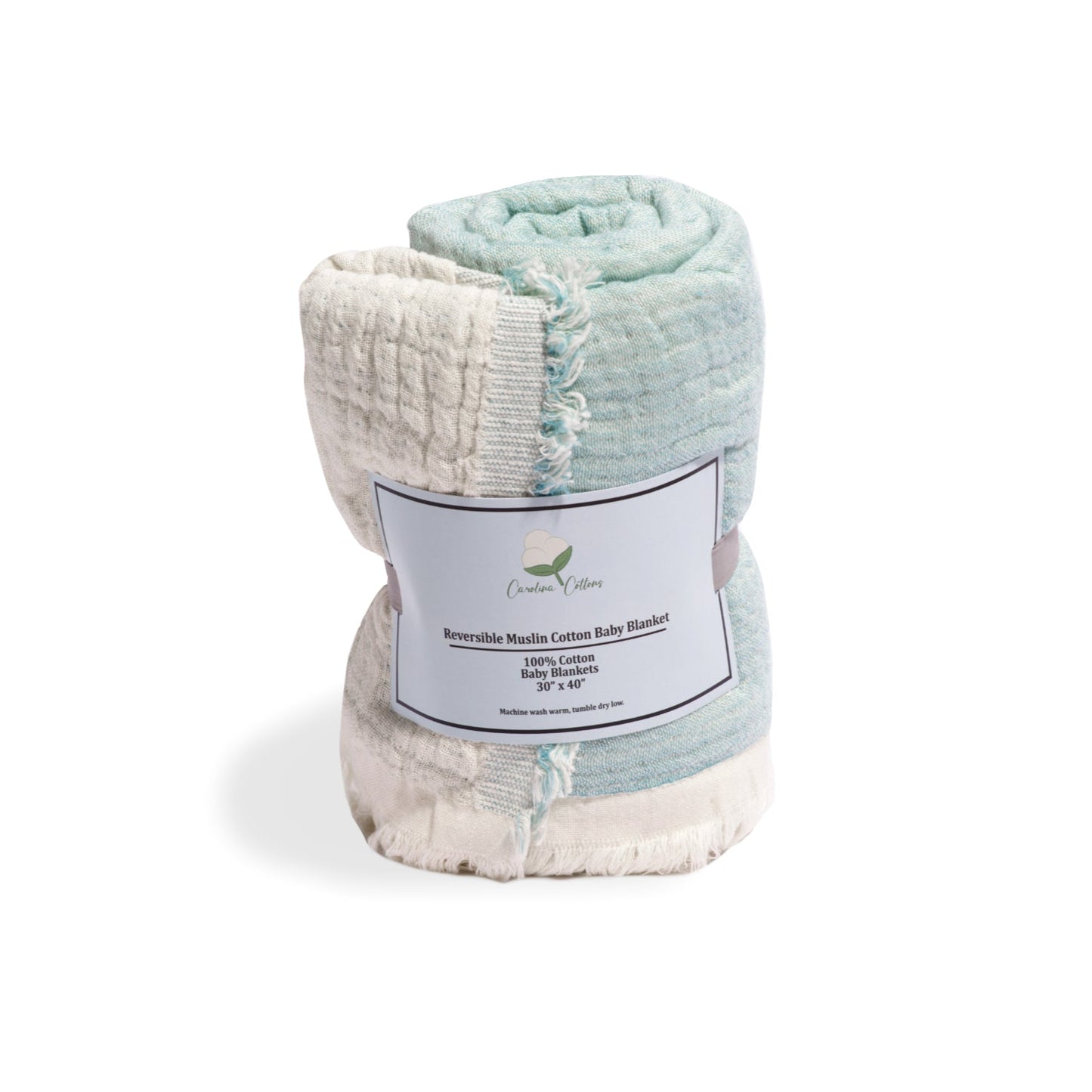 100% Cotton Reversible Muslin Baby Blankets 30" x 40"