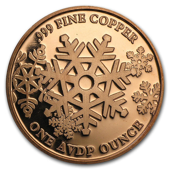 1 oz Copper Round - Let it Snow
